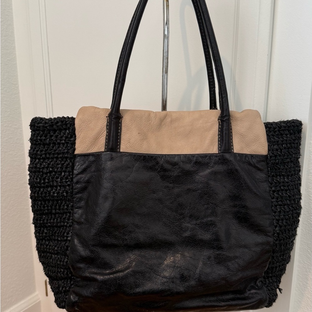 Maliparmi Black, Brown & Beige Woven Tote Bag - Picture 3 of 4